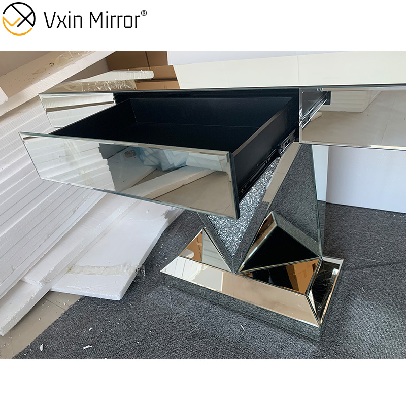 Mesa de console barata WXF-511 com gaveta espelho de corredor moderno luxo móveis para casa mesa de console prata