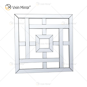 Espelho decorativo de parede espelhado quadrado com borda chanfrada espelhos modernos e elegantes montados na parede WXM-1096