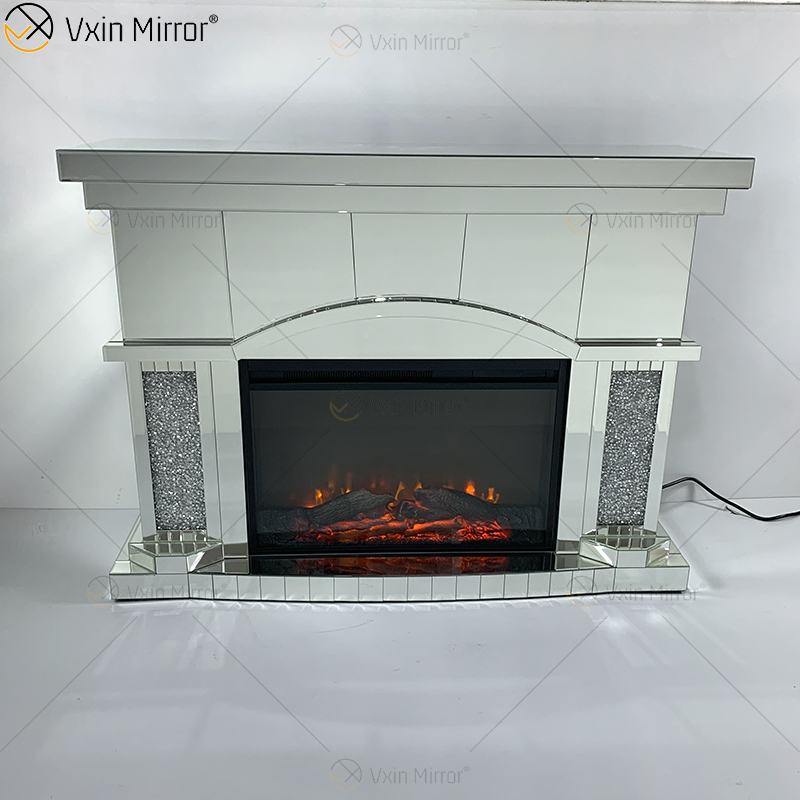 Espelho Vxin Elegante Mais Vendido WXWF-045 Lareira Espelho Elétrico Diamante Triturado