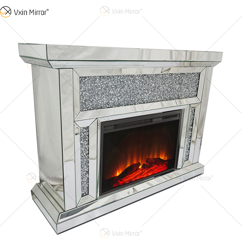Lareira Flutuante Sparkle Crystal Mirrore WXWF-1106 com inserções em Hot Sell