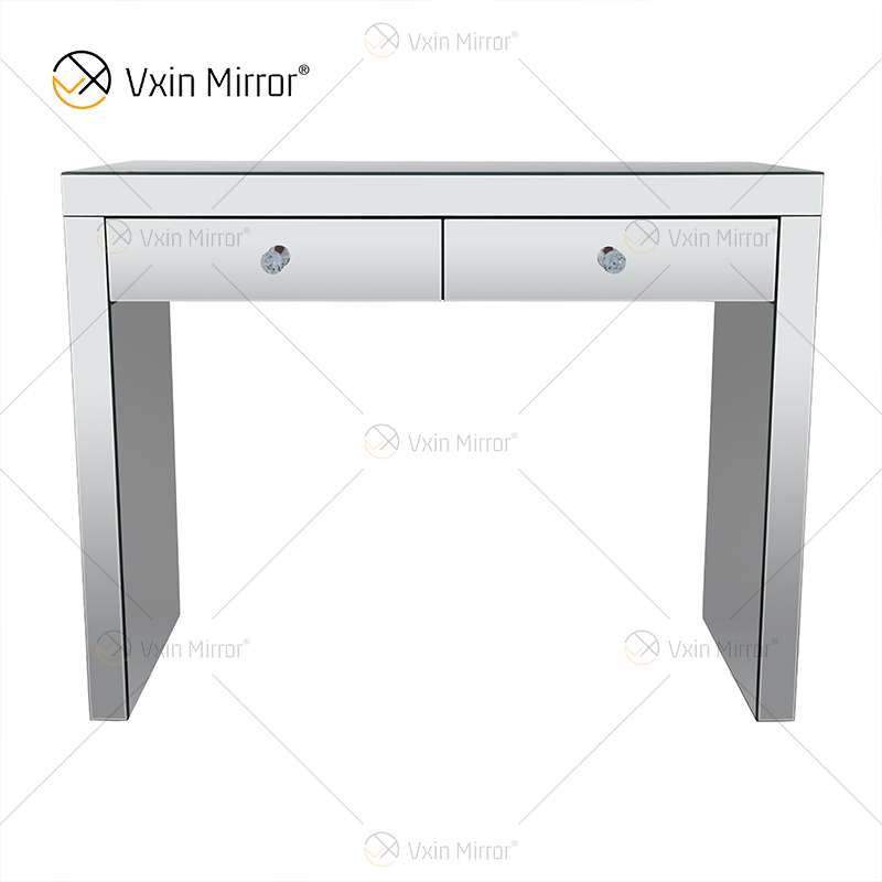Baú de canto espelhado Art Déco WXF-022 com 2 gavetas