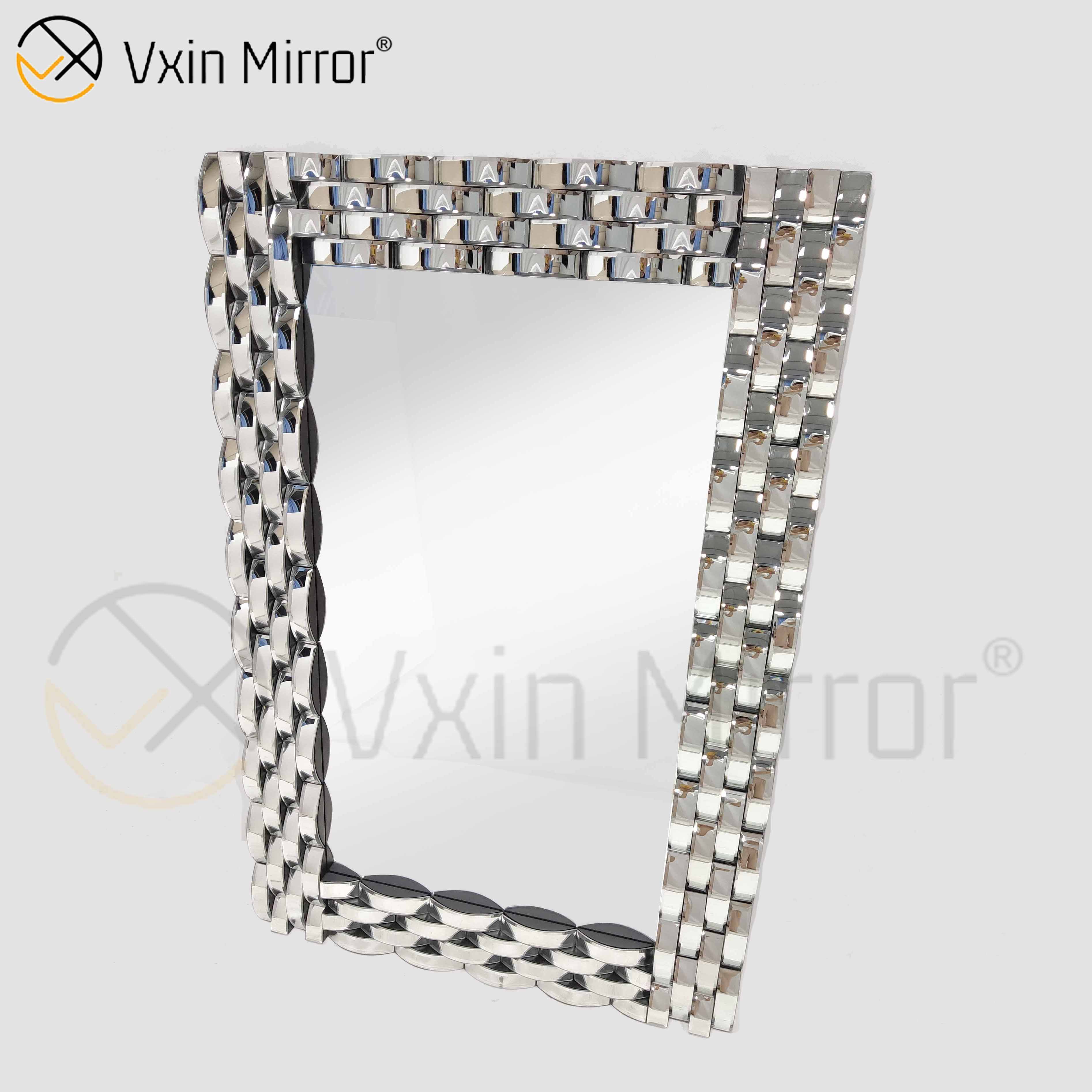 Espelho de parede de vidro curvo para decoração de parede