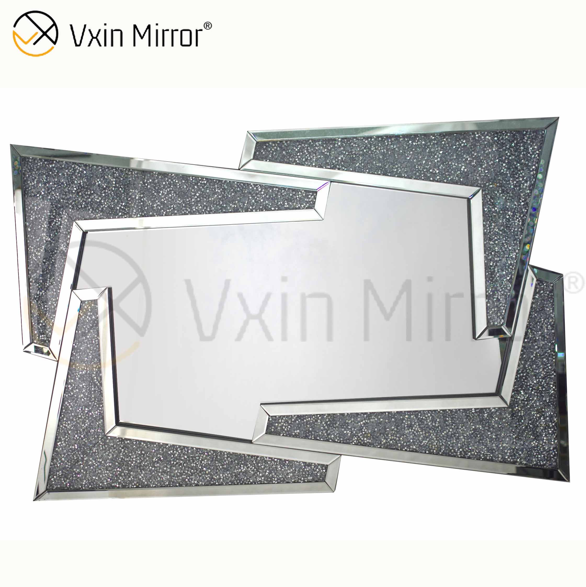 Bom fornecedor Vxin Home Decor V Móveis Prateados Modern Crush Diamond Console Mesa Com Espelho Moderno