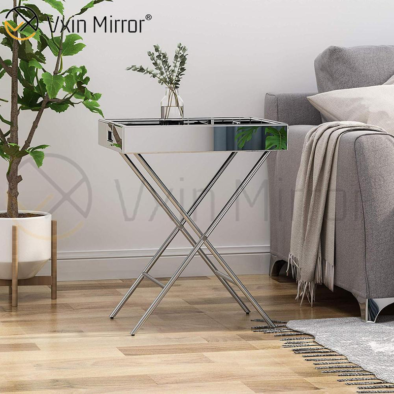 Vxin Espelho WXT-039 Decoração Moderna Prata Aço Inoxidável Bandeja Espelhada