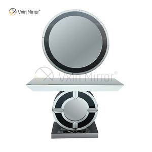 Mesa de console espelhada de cristal espelhado de diamante preto nova chegou de fábrica Vxin