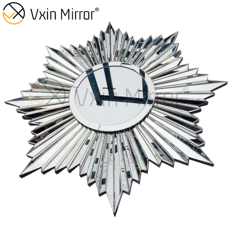 Decoração de parede 3D extravagante WXM-1652 prata elegante espelho pendurado na parede