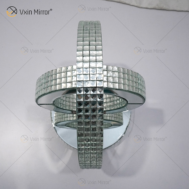 Mesa Lateral Globo Decor Hot Design Vxin WXF-093-1 Prata Cristal Espelho Mesa Lateral