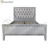Móveis de espelho WXWF-698 baratos no quarto prata e preto espelhado cama estilo moderno