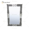 Espelho de parede retangular VXin WXM-1760 Decoração de parede diamante esmagado prata