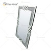 Espelho de parede retangular VXin WXM-1760 Decoração de parede diamante esmagado prata