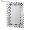 Starburst grande de corpo inteiro prata elegante 3D retangular moderno sala de estar quarto espelho de parede WXM-1041