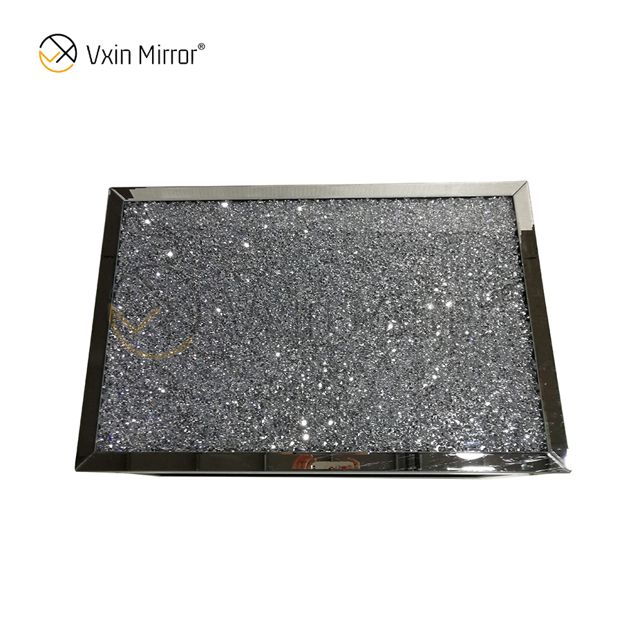 Mesa Lateral Personalizada WXF-117-1 Diamante Triturado Mesa de centro de prata caseira