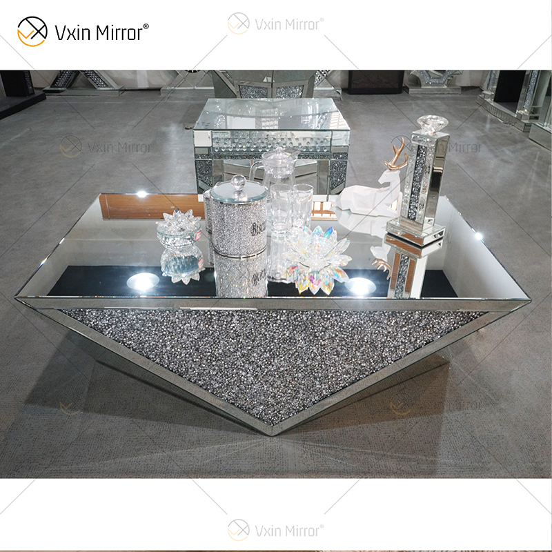 Fornecimento de fábrica WXF-711-1 Mesa Lateral Acílica Moderna Espelho Mesa de Café Espelho Polido Mesa de Café Espelho