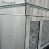 Venda imperdível WXWF-1108 Prata Esmagado Diamante Cristal Espelho Lareira Decoração de Casa com Inserções de Fogo Elétrico Lareira Espelho