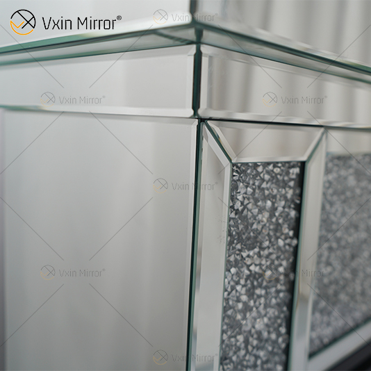 Venda imperdível WXWF-1108 Prata Esmagado Diamante Cristal Espelho Lareira Decoração de Casa com Inserções de Fogo Elétrico Lareira Espelho