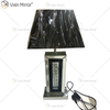 Fornecimento de fábrica WXTL-143 moderno candeeiro de mesa prata moldura preta com abajur para lâmpada espelho de quarto