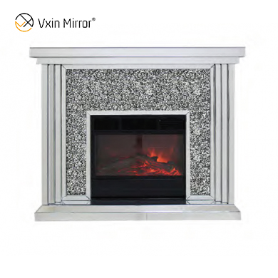 Decoração para casa WXWF-1104 Lareira moderna com diamante esmagado