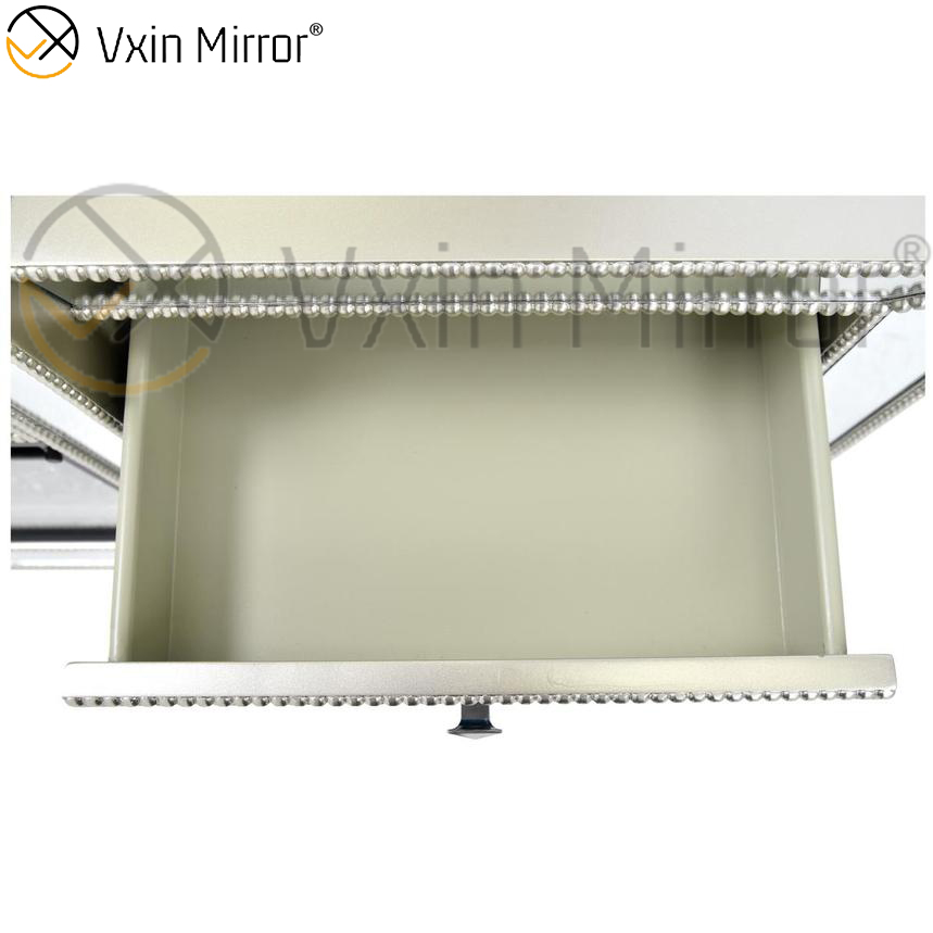 Vxin Móveis Espelho Esmagado Diamante Champanhe Lareira Espelhada Suportes de TV Suportes de Armário com Inserção de Cristal
