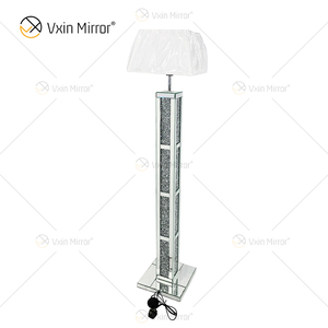 WXFL-032 Sala de Estar Luxo Prata Moderno Esmagado Dia Mond Lâmpada Espelho Lâmpada Espelho