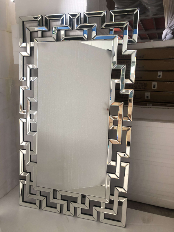 Venda Direta da Fábrica WXM-1516 Espelho de Parede Prata Retângulo Decoração Moderna Espelho de Parede