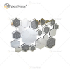 WXM-1778 Decoração de parede prata diamante esmagado vidro ninho espelho pendurado na parede