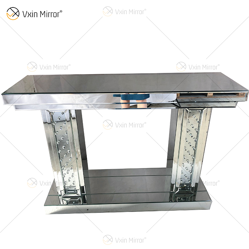 Luxo WXWF-531 Cristal Flutuante Pilar Espelhado Console Mesa Hall Corredor Mesa Console Espelho