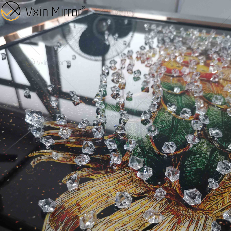 Omal Art Vxin WXMA-55 Decoração de Casa Moldura MDF Espelhada Arte de Parede Cristal Pintura de Porcelana Espelho Arte de Parede