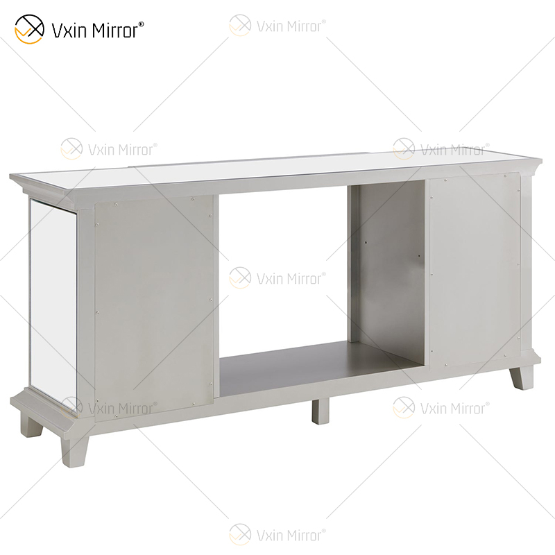 Móveis de Berlim ornamentados WXF-415 Champanhe Prata Espelhada Lareira Armário de TV Com Inserção de Vento Quente 2 Tipos