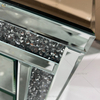Mesinha de cabeceira WXF-911 prata esmagada diamante de boa qualidade com 3 gavetas mesa de cabeceira espelhada