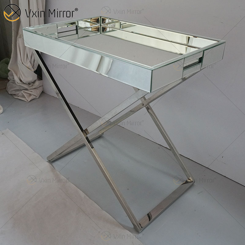 Mesa Lateral WXMF-39 Café Triturado Diamante Brilhante para Sala de Estar