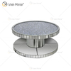 Vxin WXF-270-1 3D brilhante diamante esmagado mesa de centro espelhada redonda prata coberta com diamantes