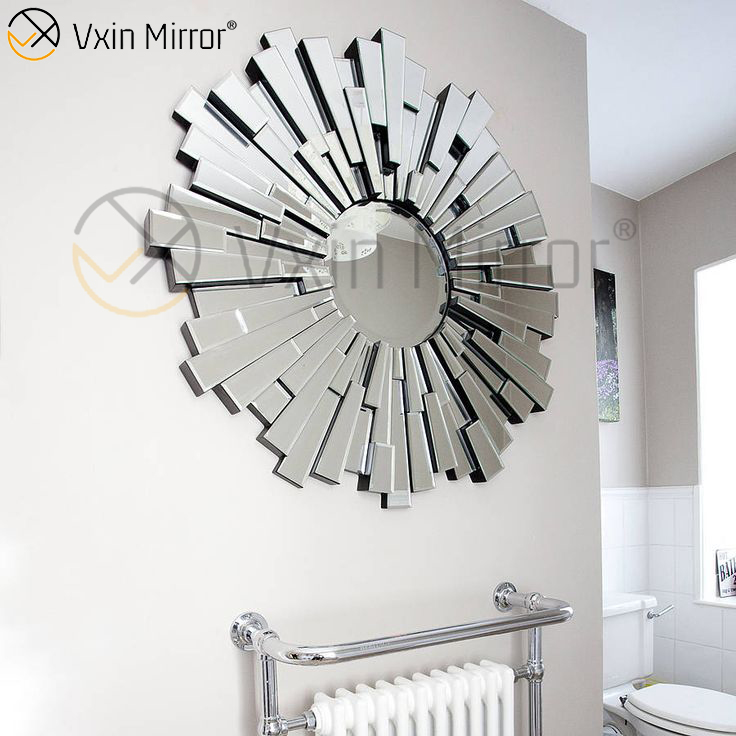 Vxin Decoração de Parede WXM-1004 Prata 3D Vidro Pendurado Espelho de Parede