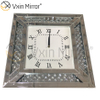 Pacote anti-queda Vxin WXMC-008 Relógio de parede espelhado de cristal prateado moderno