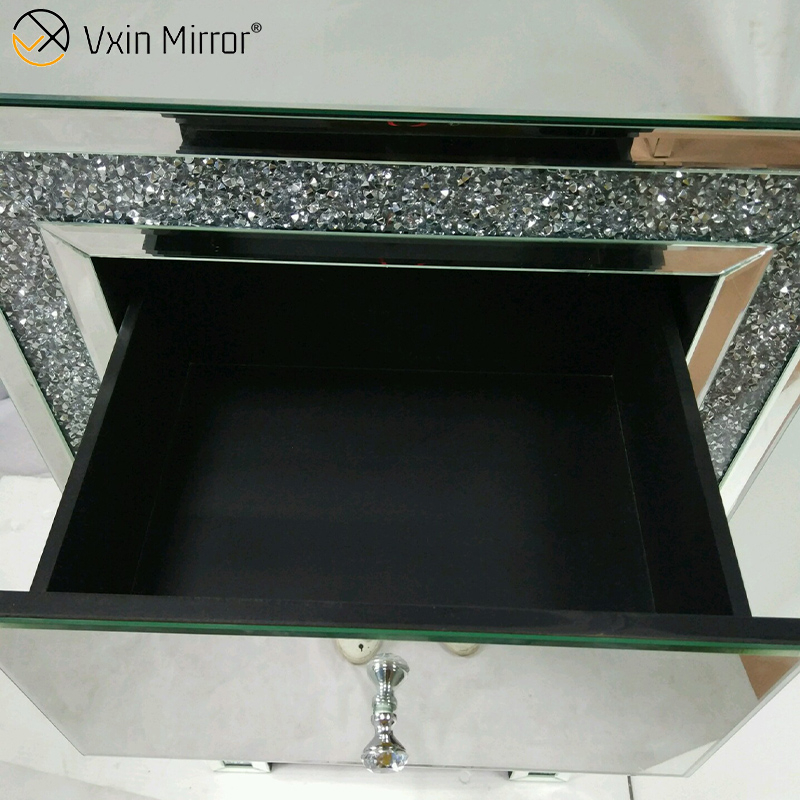 Vxin WXF-265 Várias gavetas Garoto Alto Prata Cristal Espelho Mesa de Cabeceira Mesa de Cabeceira Cor Personalizada Espelhada Mesa de Cabeceira
