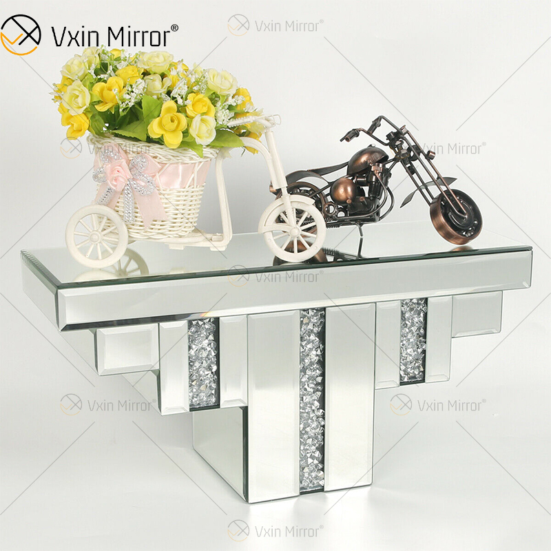 Vxin Factory Supply WXS-007-2 Prata Decoração de Parede Prateada Vidro Prata e Espelho de Cristal Prateleira de Parede para Parede