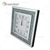 Relógio espelhado WXMC-011 Relógio decorativo de prata com diamante esmagado