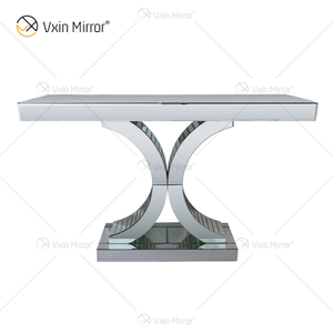 Atacado Elegante WXF-547 Prata Charmosa Mesa Console Espelhada para Móveis