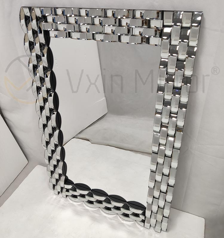 Espelho de parede de vidro curvo para decoração de parede