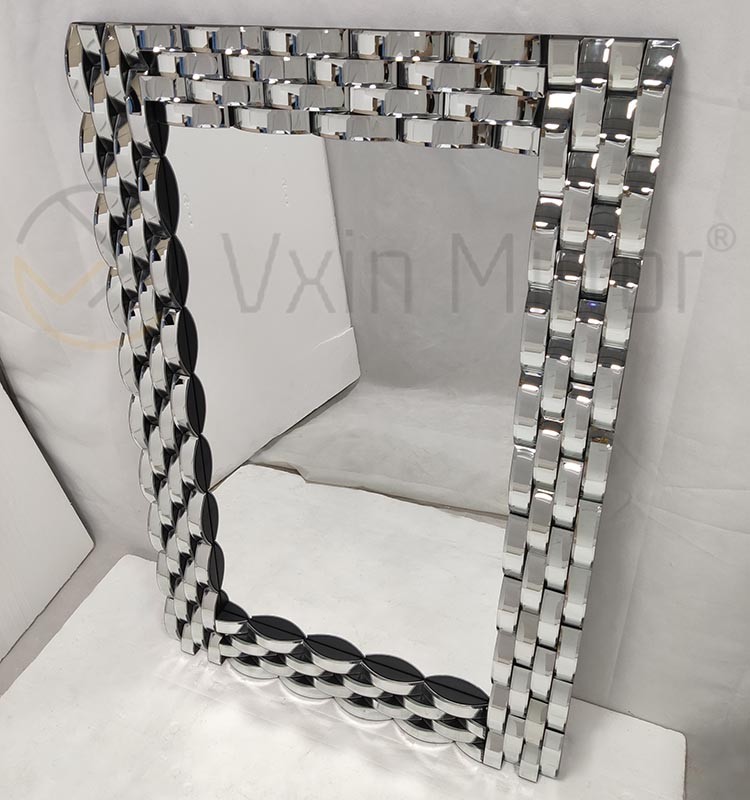 Espelho de parede de vidro curvo para decoração de parede