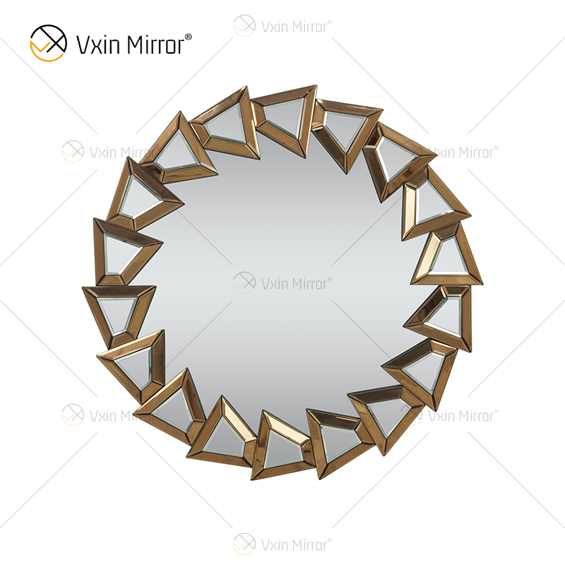 Duas Cores WXM-1145 Decoração de Parede Vidro Marrom Prata Espelho Pendurado na Parede