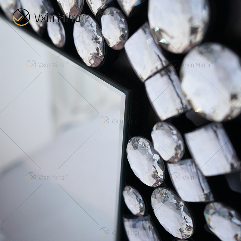Mesa de console espelhada de cristal moderno prata e marrom de alta qualidade para corredor