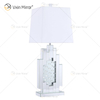 Fornecimento de fábrica WXTL-144 moderno espelho de mesa de cristal prata com abajur para quarto